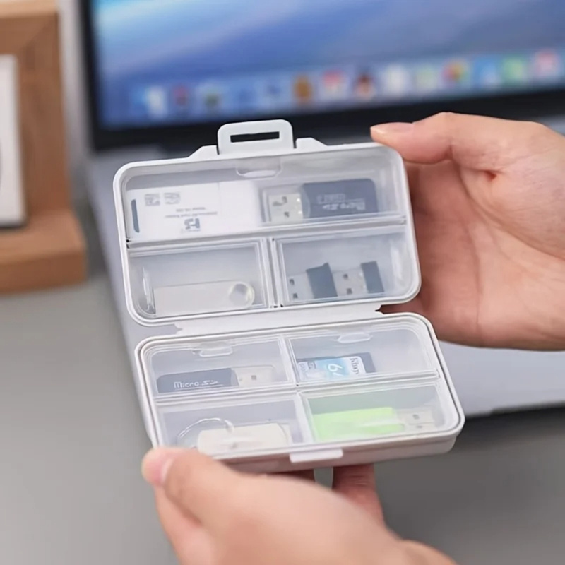 Stationery Office Supply Store - กล่องเก็บของแบบมีช่องและฝาปิด 1 ชิ้น ใช้สำหรับเก็บอุปกรณ์สำนักงาน เครื่องเขียน และเครื่องประดับสำหรับพกพา