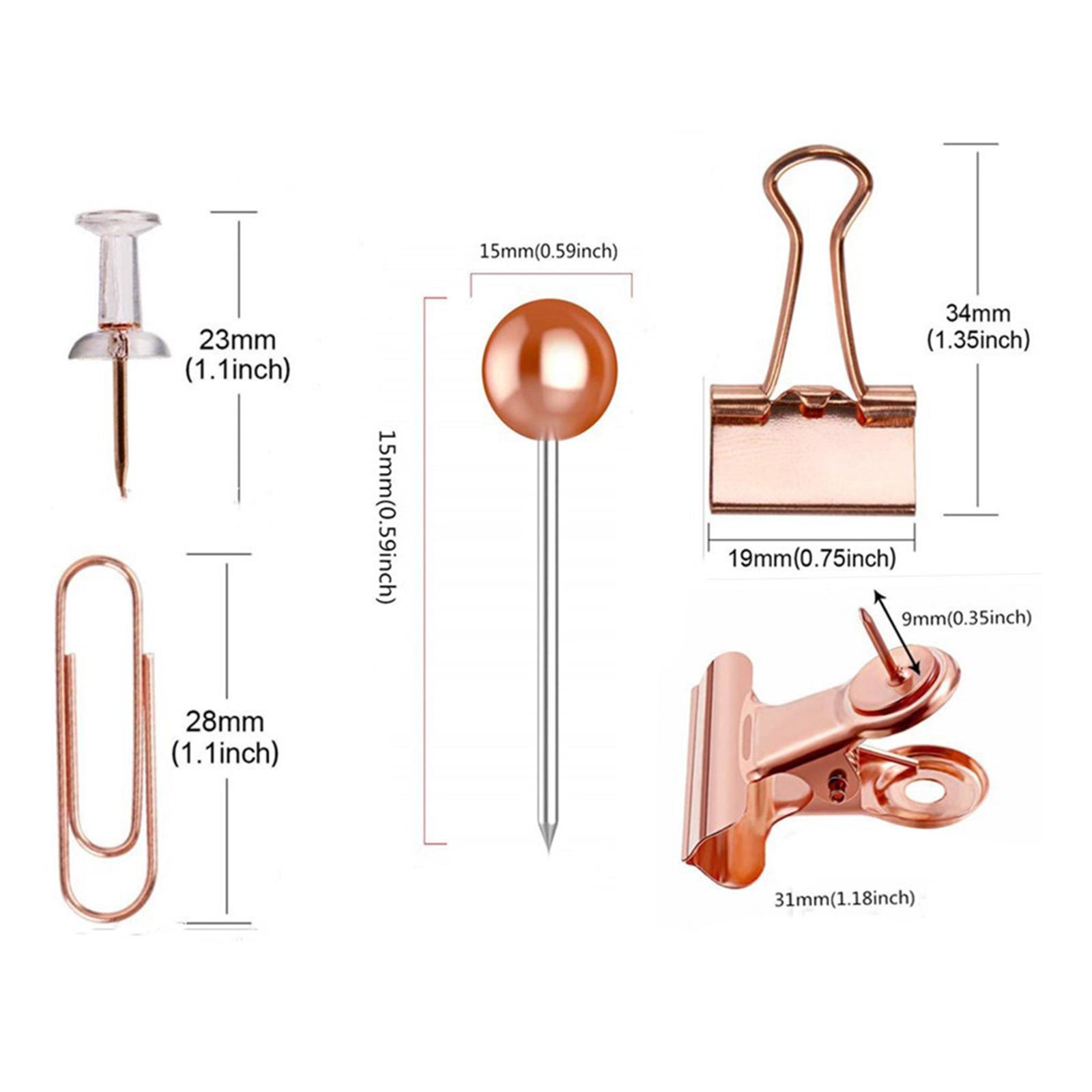 Binder Clip Assorted - คลิปหนีบกระดาษและคลิปหนีบเอกสารโลหะ คละขนาด พร้อมหมุดปัก สำหรับจัดระเบียบสำนักงาน โรงเรียน และคลังสินค้า