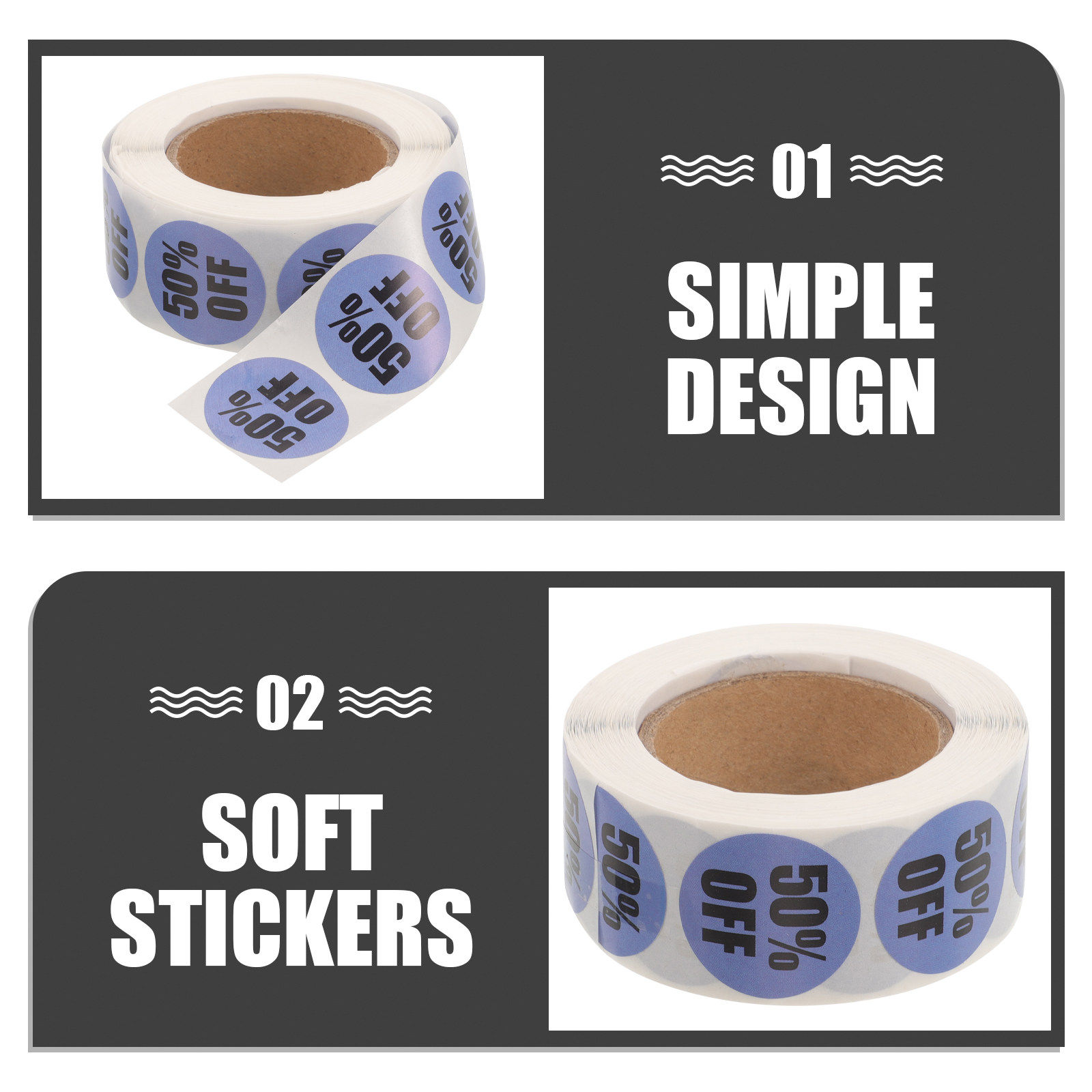 สติกเกอร์กลมสีสันสดใส 1 ม้วน ก - Sticker Label Roll บทวิจารณ์และราคา